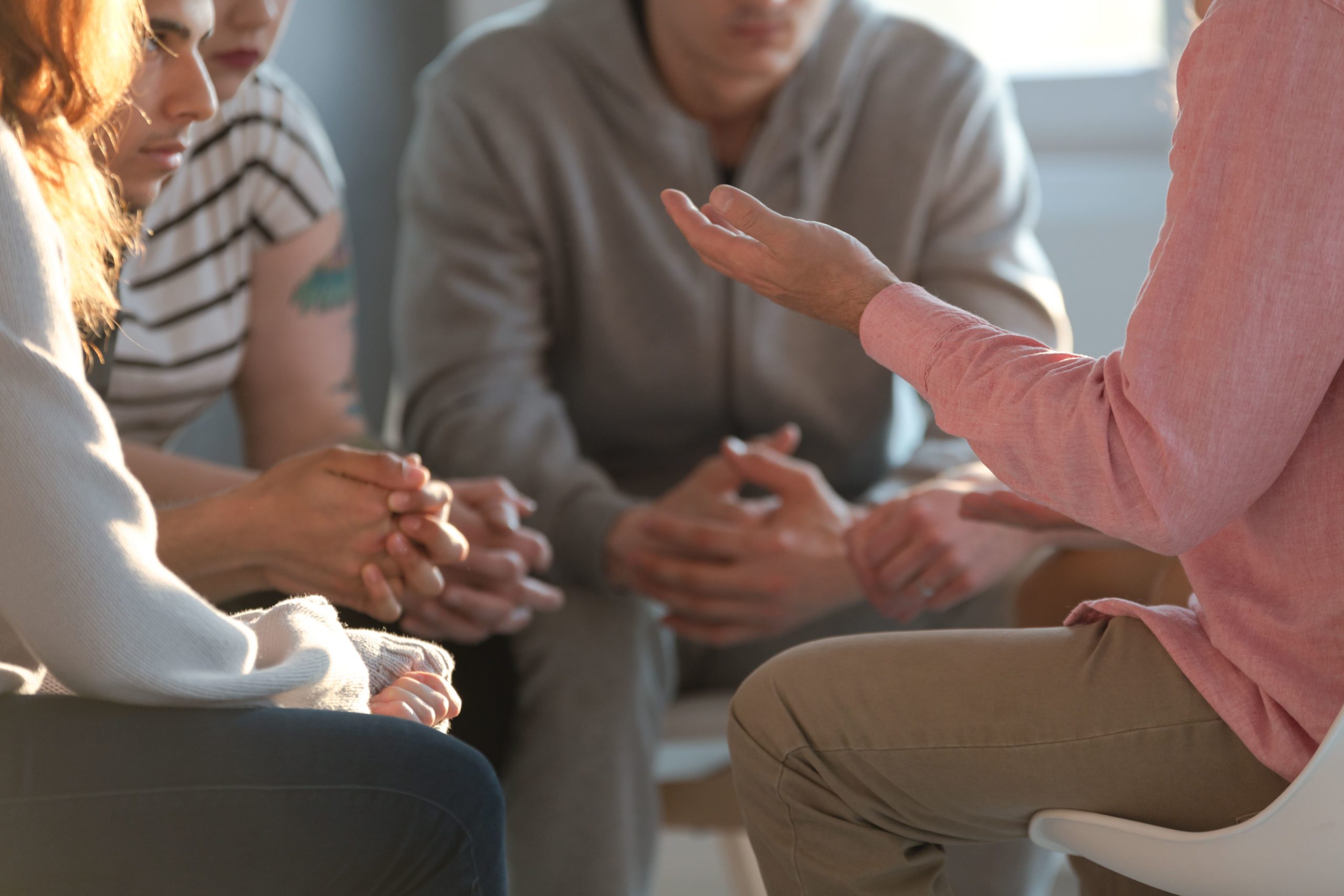 A group discussing misconceptions about mental illness.