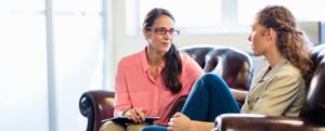 Woman consulting about brain mapping therapy in Atlanta Georgia
