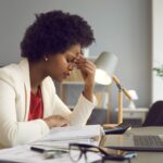A woman dealing with procrastination and depression.