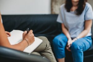 Woman getting help through panic disorder treatment